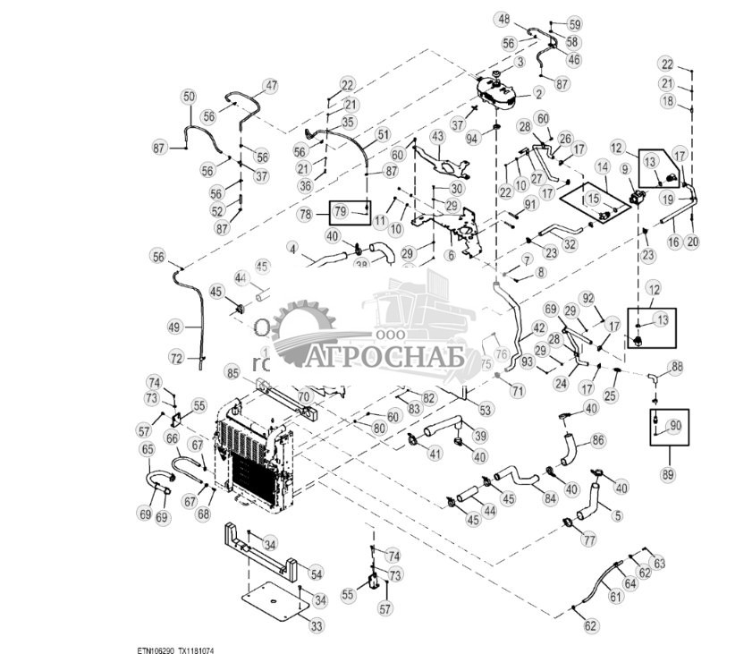 Кожух вентилятора и шланги (Engine 4045HT086-RE566132) ( - 303523) - ST820162 146.jpg